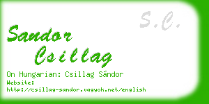 sandor csillag business card